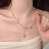 Korean Pearl Necklace: High-End Silver Clavicle Chain with Niche Design, Perfect for Light Luxury and Sweater Pendants.