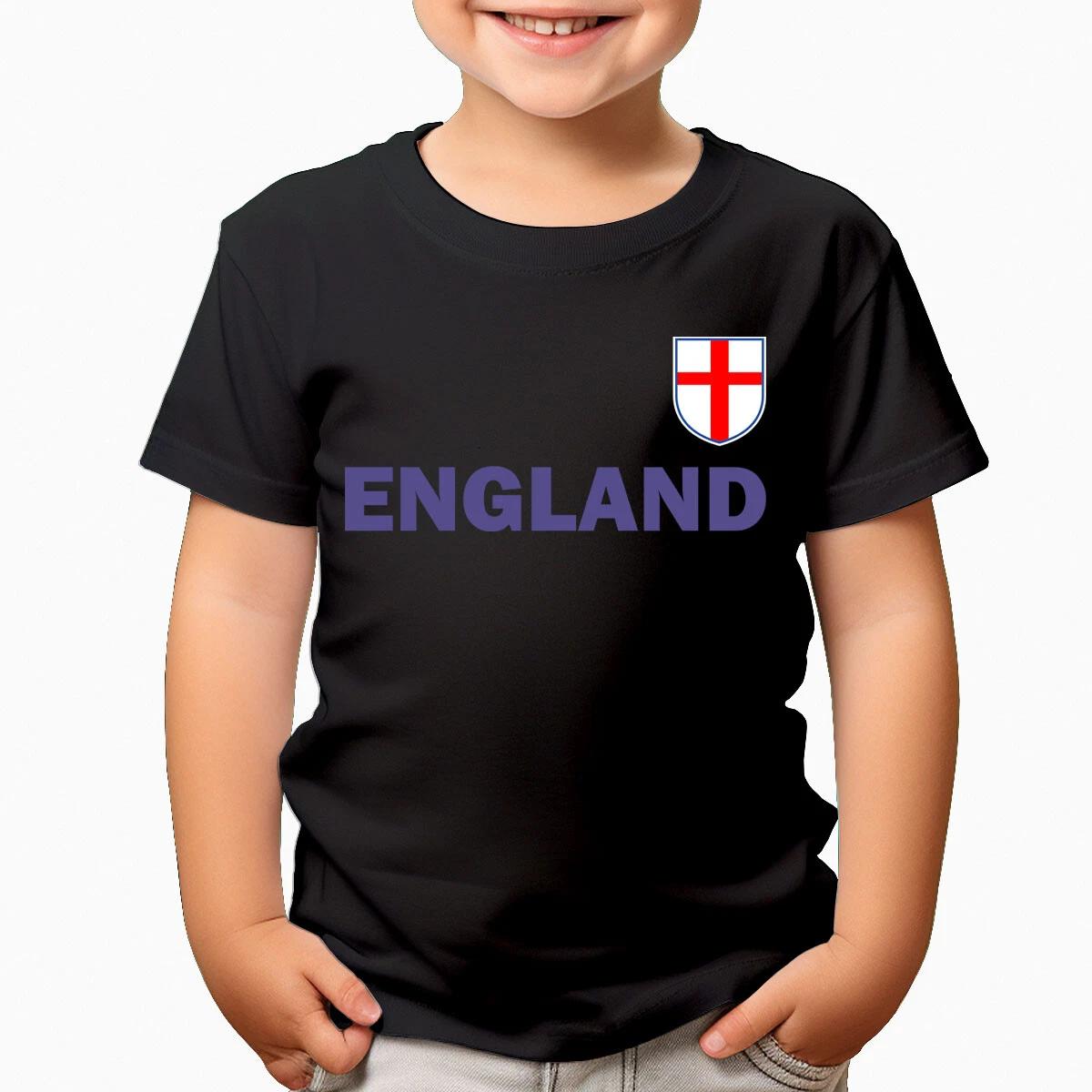 England Flag T-Shirt Kids Proud English Heritage Football Wear T-Shirts #T490 130