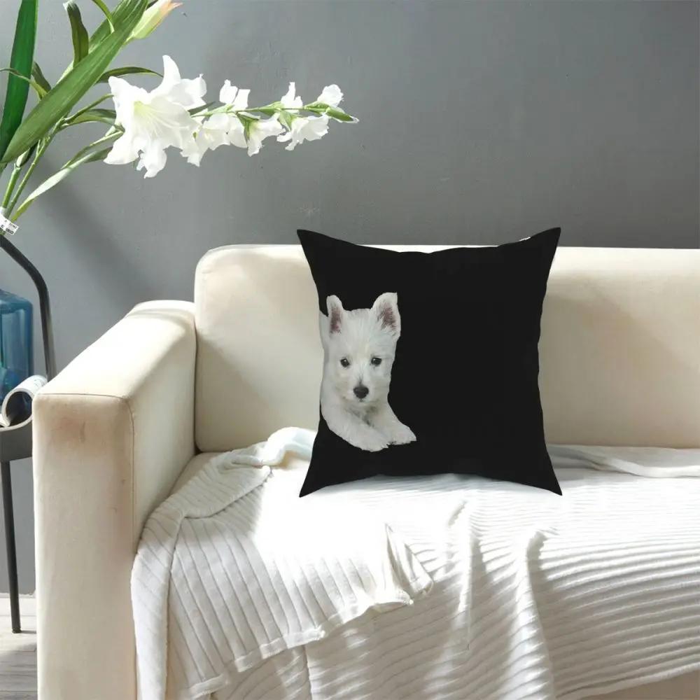 West Highland Beyaz Terrier Yavru Köpek Kare Yastık Kılıfı Atma Yastığı Westie Köpek Yastık Kılıfları