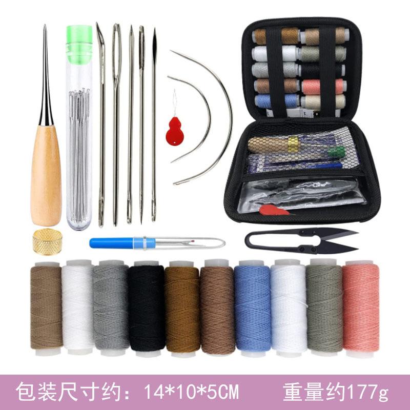 Leather Working Kit with Leather Needles Sewing Awl Waxed Thread Leather Upholstery Repair Kit, Sewing Tools for Hand Stitchin
