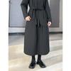 Johnature Black Padded High-waisted Vertical Skirts A-line Autumn Winter Casual Simple All Match Warm Loose Women Skirt
