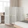 6 Piece Room Divider White Solid Paulownia Wood