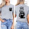 No Talkie Before Coffee Print T-shirt Short Sleeve Casual Top Summer Women Black Cat Kawaii Streetwear Graphic Tees Shirt Tops