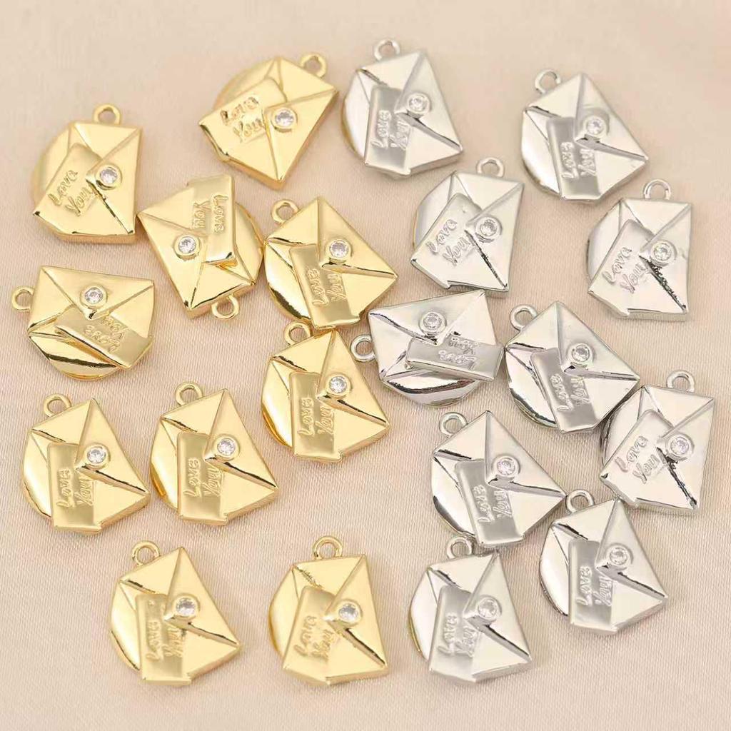 Liangfei European & American 18K Gold-Plated Envelope Love Letter Pendant - Handmade Creative Couple Jewelry Accessory