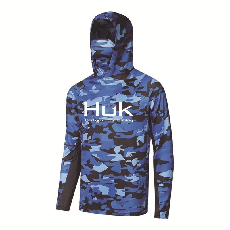 HUK Outdoor Camouflage Gradient Meeresangelköder Hoodie - Sonnenschutz Milchseide Bekleidung