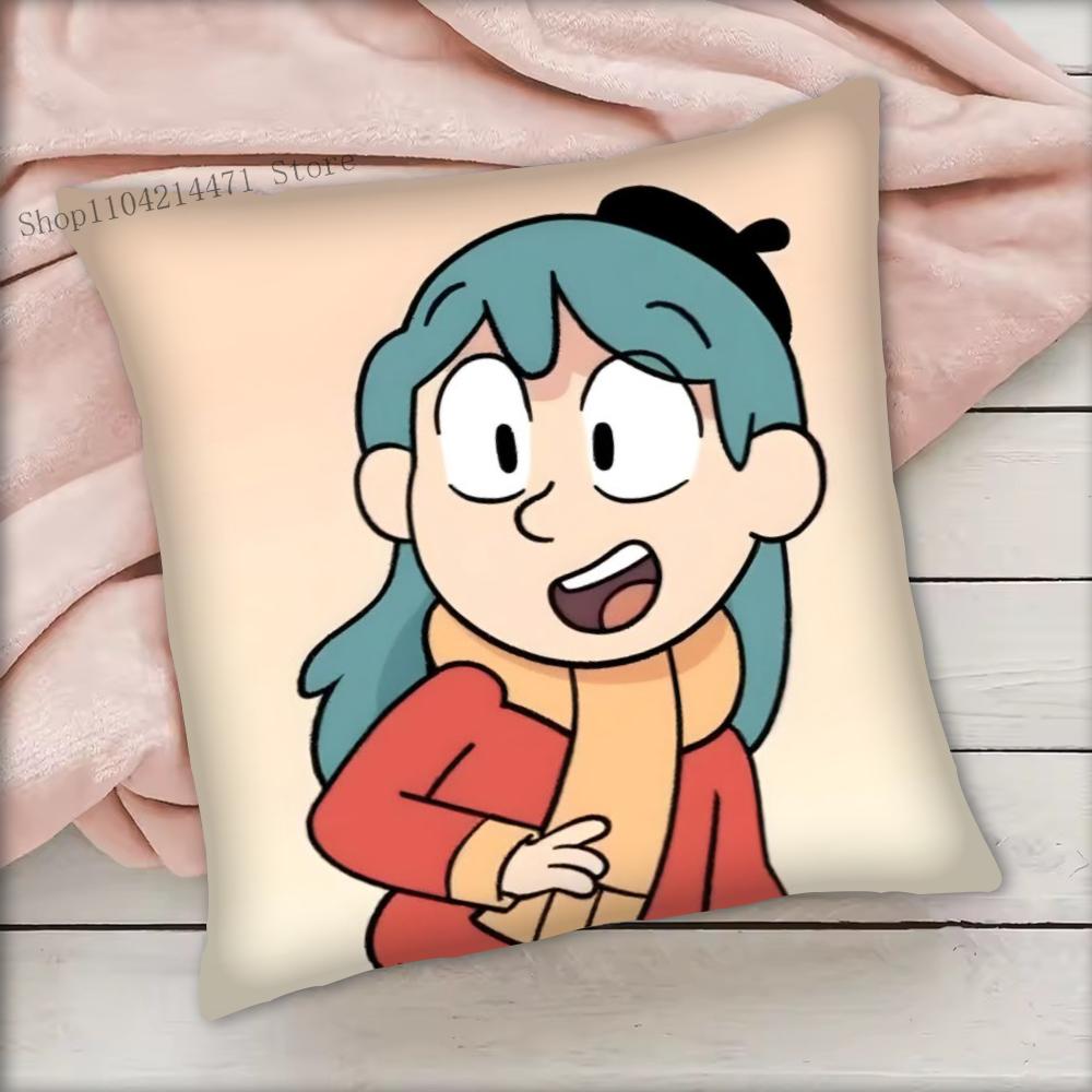 1pc H-Hilda Cartoon Girl Pillow Case Square Bedroom Sofa Leisure Comfort Cushion Car Living Room Home Decoration