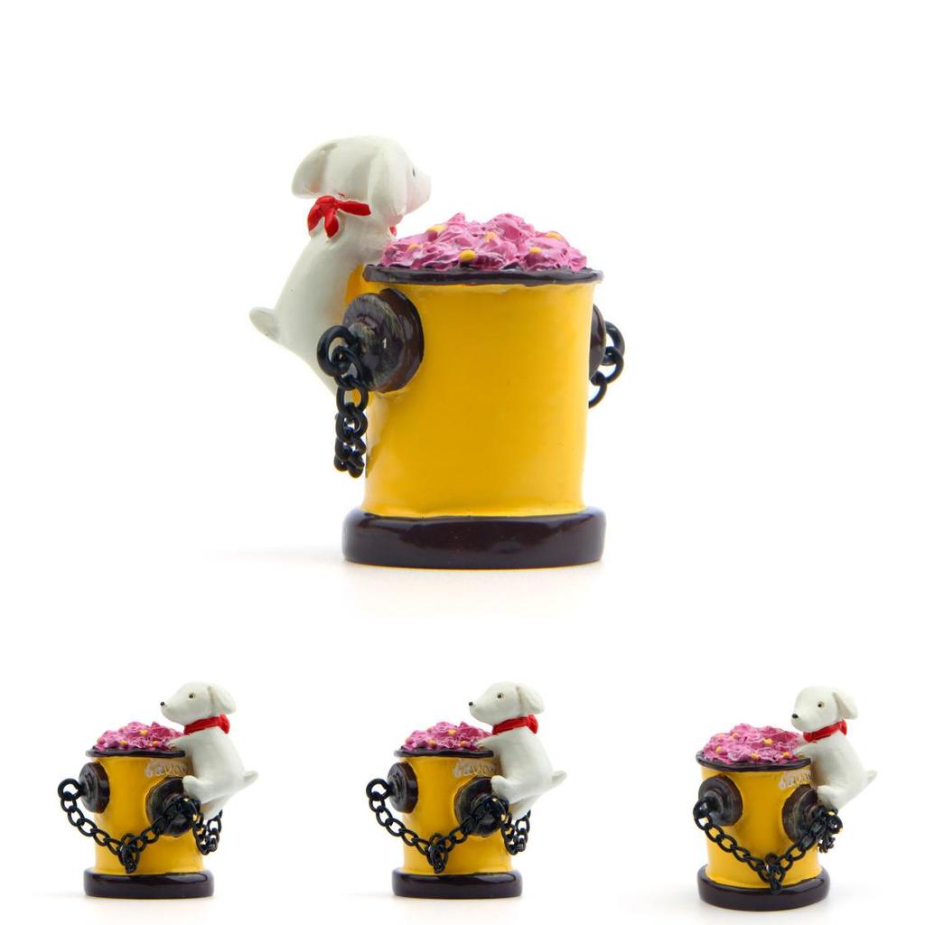 Small Dog Fire Hydrant Garden Decor With Resin Cartoon Style For Photography Props And Gift Ideas