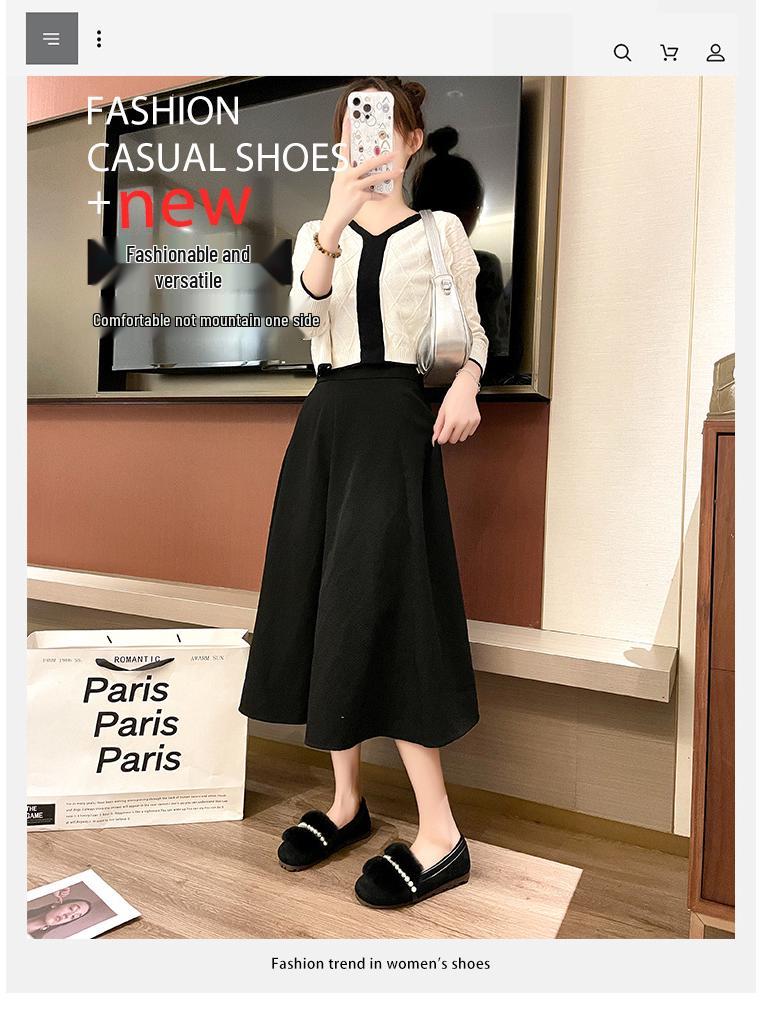 Women's Summer Flat Fur Bean Shoes with Rabbit Hair, Plus Size, Wear Outdoors