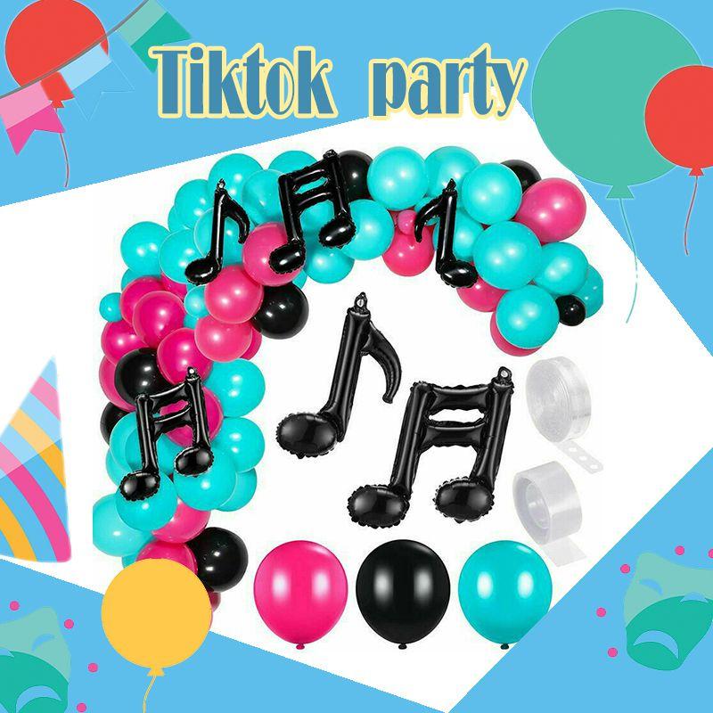 Music Tik Tok Theme Birthday Party Decorations 139pcs Balloon Arch Kit Supplies