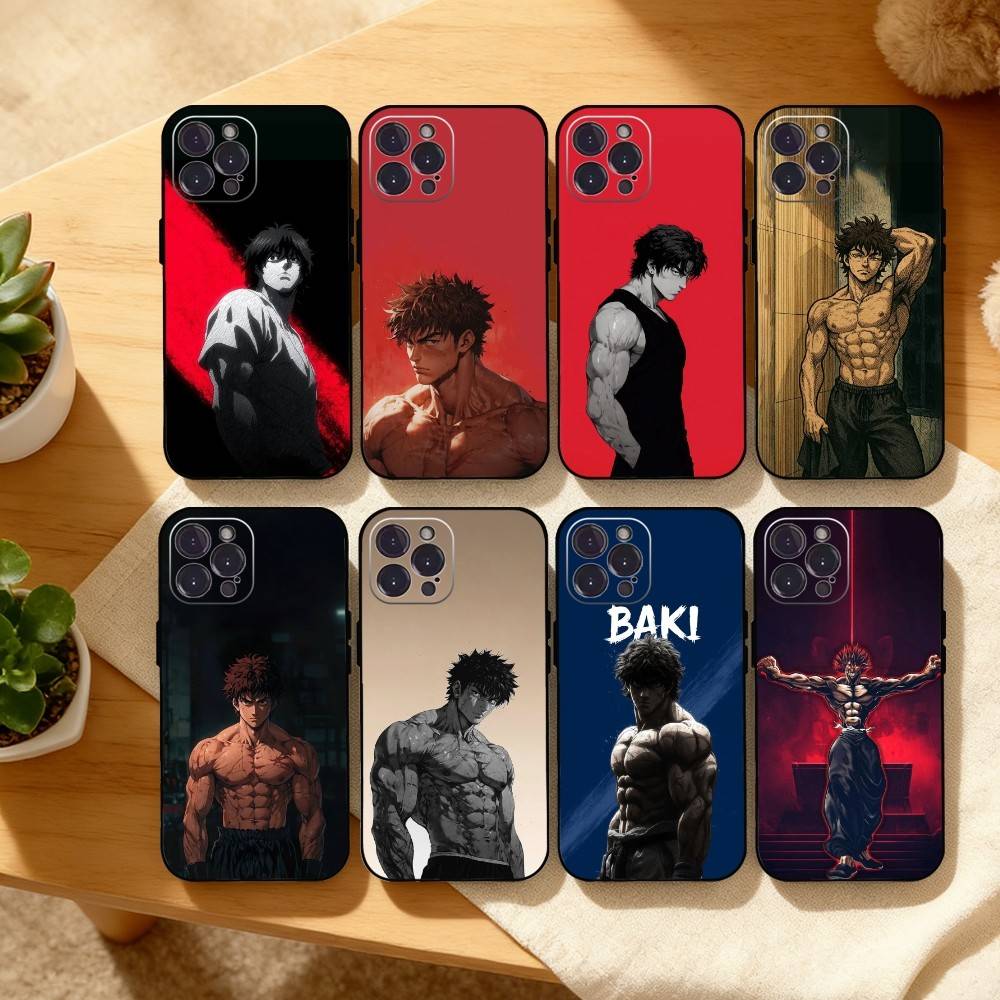 Anime B-Baki H-Hanma Phone Case For iPhone17,16,15,14,13,12,Plus,Pro Max, 5G Others Soft Black Cover