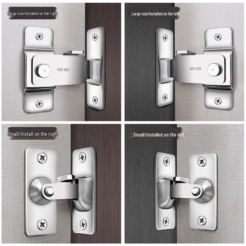 Mini Stainless Steel 90° Sliding Door Latch for Home & Pet Cages
