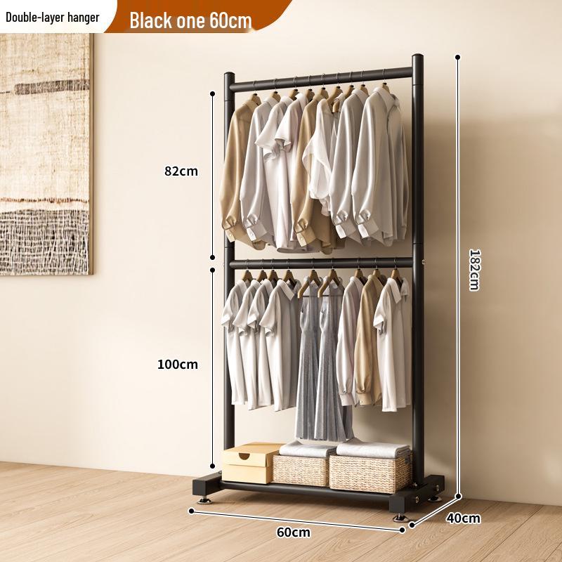 Single-Layer Clothes and Hat Rack for Bedroom or Balcony - Floor-Standing Design