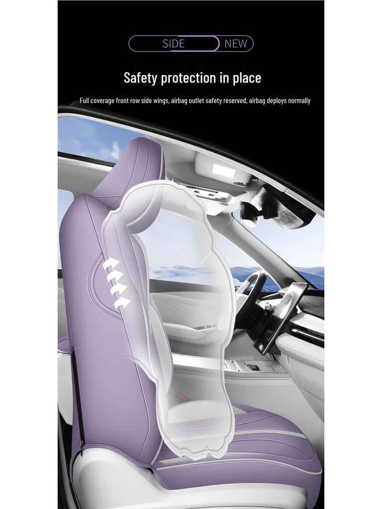 Xingrui L Full Leather Car Seat Cushion for Five-Seat Vehicles - New Model for All Seasons