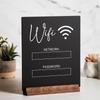 Segno Wifi Pannello Acrilico 3D con Base in Legno Segnaletica Negozio Pubblico Tavolo Wifi Ristorante Per Scrittura a Mano Account e Password