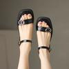 2025 Summer Designer Women's Sandals Low Heels Basic Office Ladies Casual Outdoor Shoes Gladiator Sandals Woman Sandalias Planas