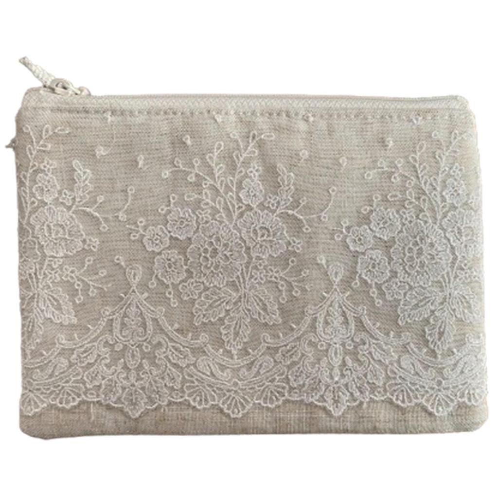 Vivienne Fleurette Series Flat 12 X 18 Lace Small Item WK3260A1 Pouch, Cm, Ivory, Embroidery, Case,