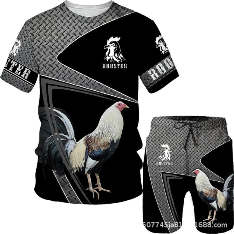 მამაკაცის შორტები მაისური კომპლექტი კოსტიუმები გრაფიკული ოპტიკური ილუზია ტანსაცმელი გარე ყოველდღიური მოკლე სახელოები 2 ცალი დიზაინერი შემთხვევითი