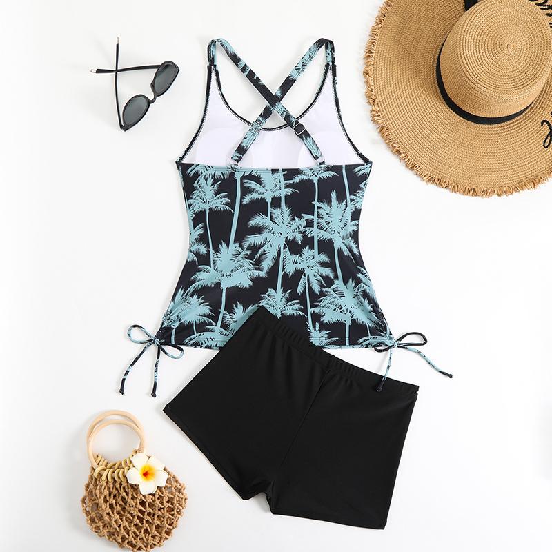 New Print Separate Swimsuits Tankini Set Female Swimwear Sports Beach Wear Two-Piece Bathing Suits Pool Women Swimming Suit