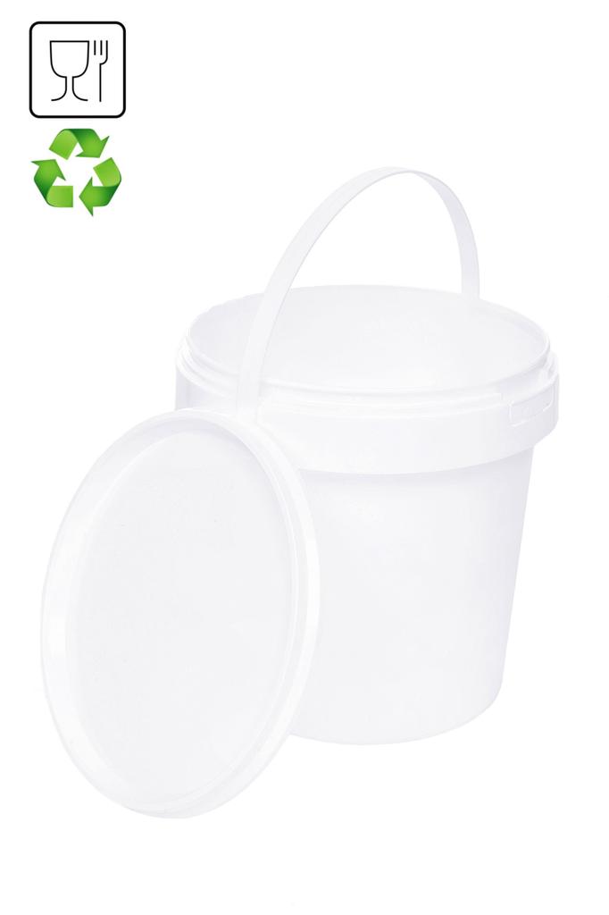 Seau Avec Couvercle Plastique Alimentaire - BenBow - 10x 1L - Blanc - Hermétique - Inodore - Vide - Récipient De Stockage
