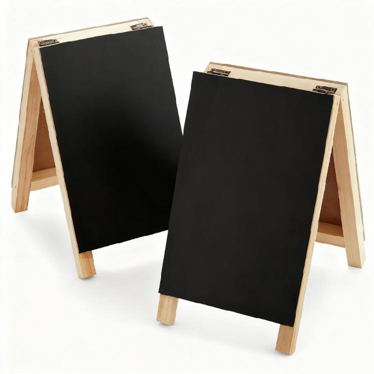 Multipurpose Folding Blackboards Natural Wood Design Mobile Chalkboards Suitable for Multiple Space Meetings Classrooms