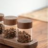 Ensemble de rangement en tube à essai pour grains de café en bois