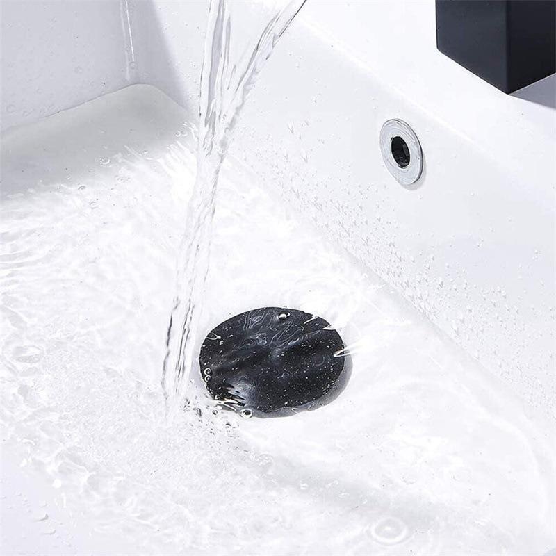 Push Button Silver Chrome 66mm Basin Waste Sink Plug Up Cap Click Clack Replacement for Kitchen Bathroom Drainage