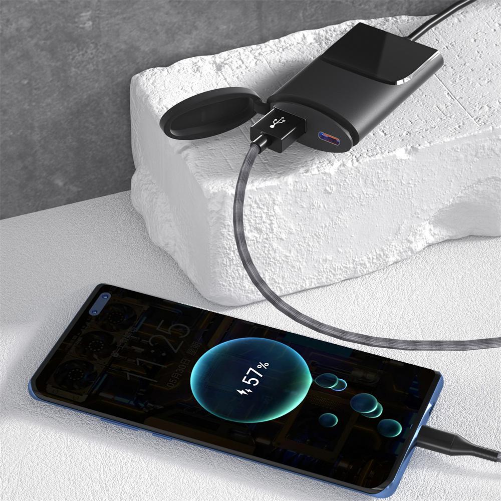 Motorcycle Charger 30W USB-C & 18W USB-A Dual Ports Phone Fast Charging Adapter