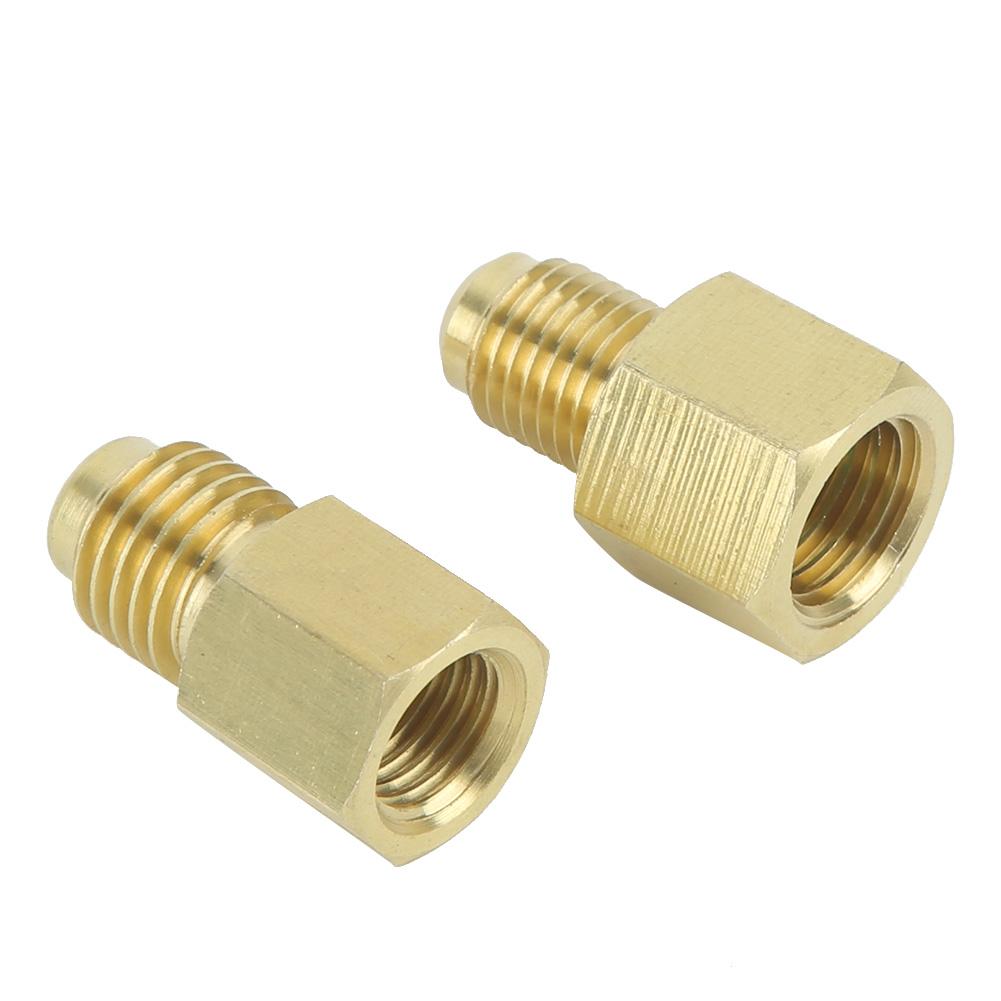 2Pcs 1/2ACME Brass Refrigeration Adapter Refrigerant Vacuum Pump Port Connector Accessory