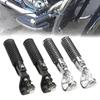 1 Pair Motorcycle Foot Pegs Aluminum Foot Pegs for 1''-1.2" Crash Bar U Clamp Foldable Footpegs Universal Footrest Mount