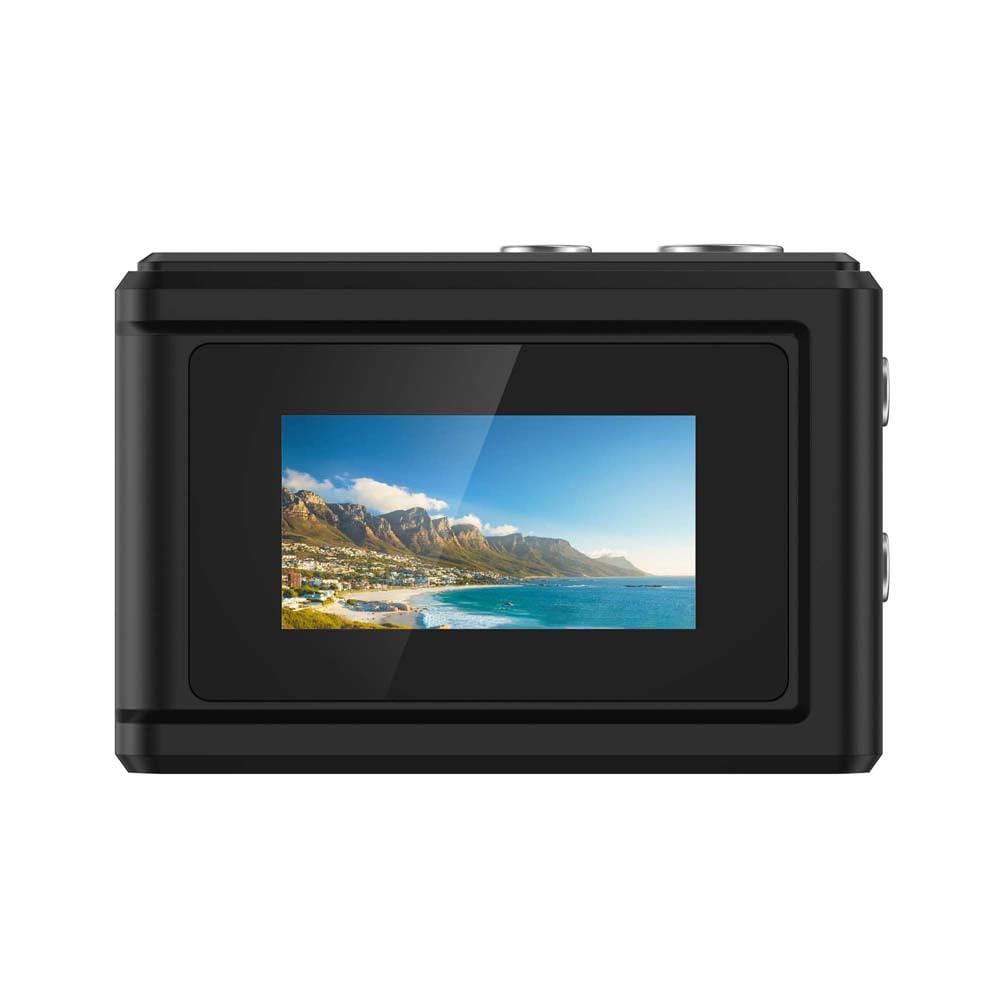 IRT Recollo Toy Camera Mini Compact Digital Camera with Photo and Video Recording microSD Card Black Function, Included,