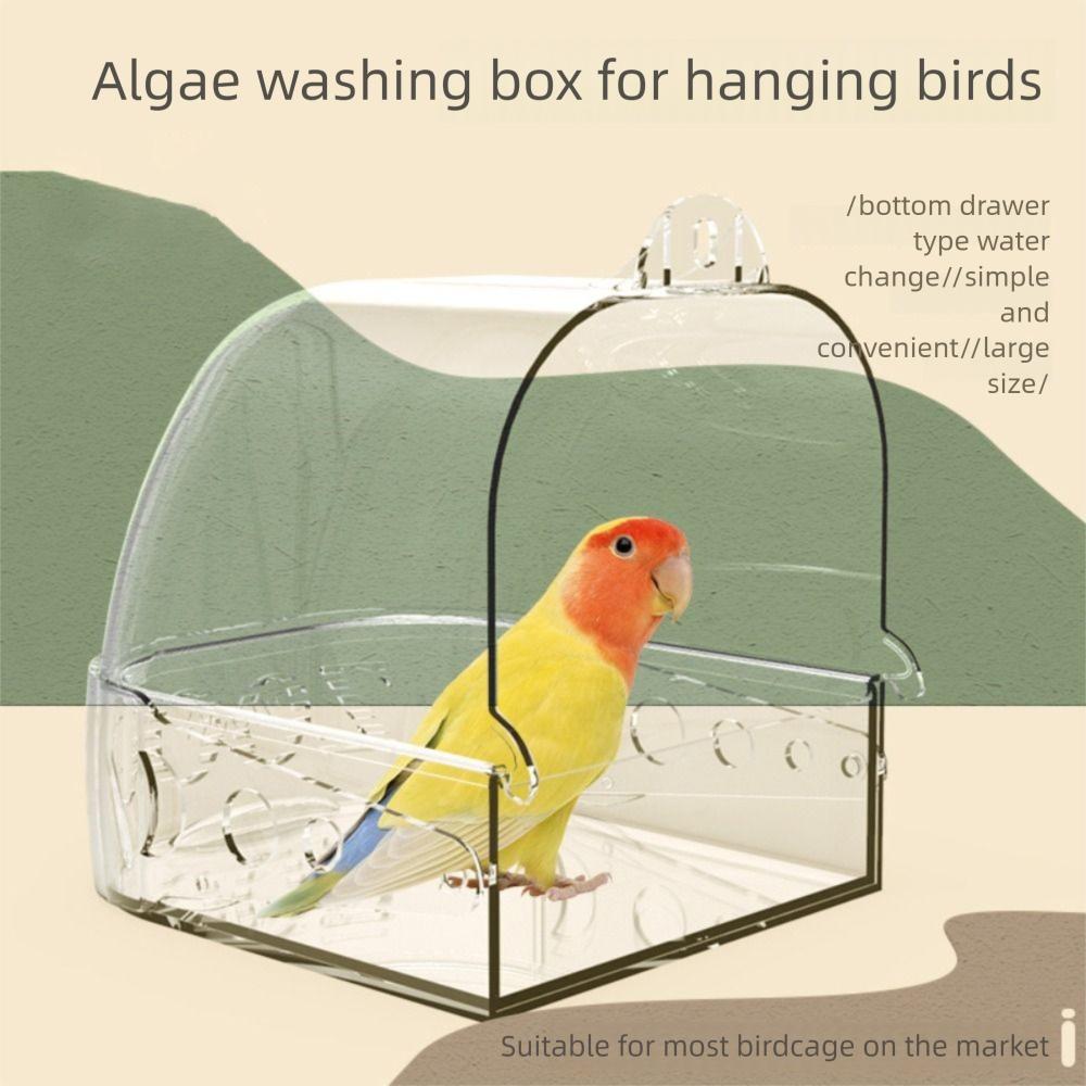 Anti-Slip Bird Shower Box Drawer Style Bird Bath Box Practical Parrot Bathtub  Pet Cage