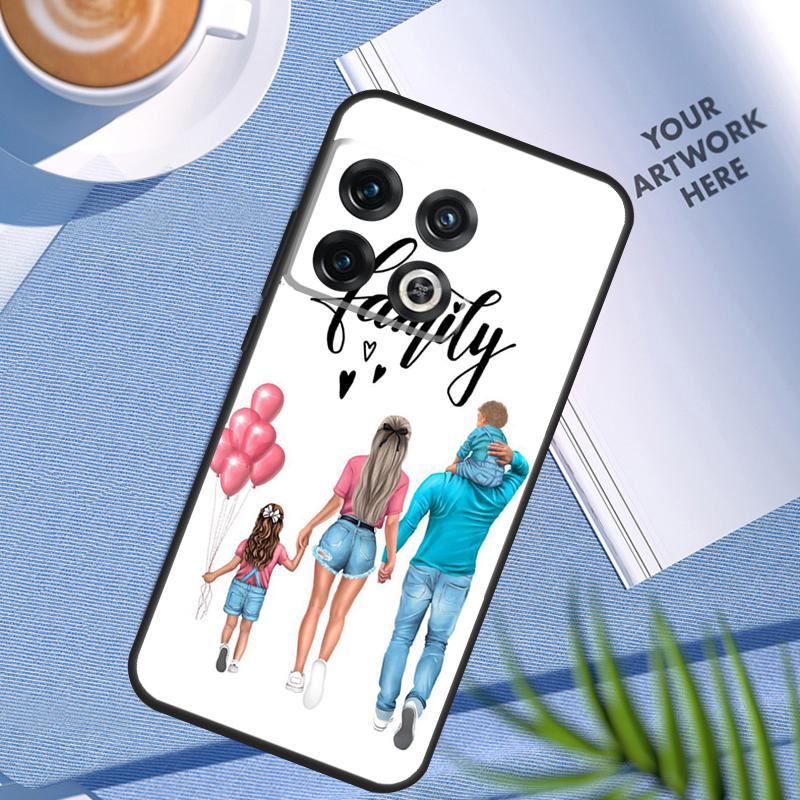 Baby Mom Daughter Girl Son Dad Case For OnePlus 12 11 12R 10 9 Pro 10R 9R 8T 10T Nord 2 2T CE 3 Lite CE4 N10 N20 N30 Cover