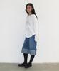 RONRON Dot Ribbon Over Fit Long Sleeve White