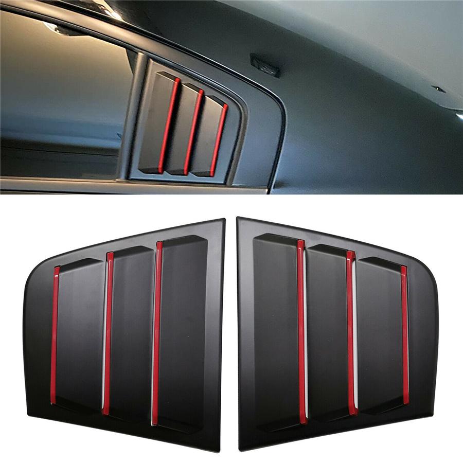 

Side Window Scoop Louver Vent Cover Trim Black & Red for Dodge Charger 2011-2021