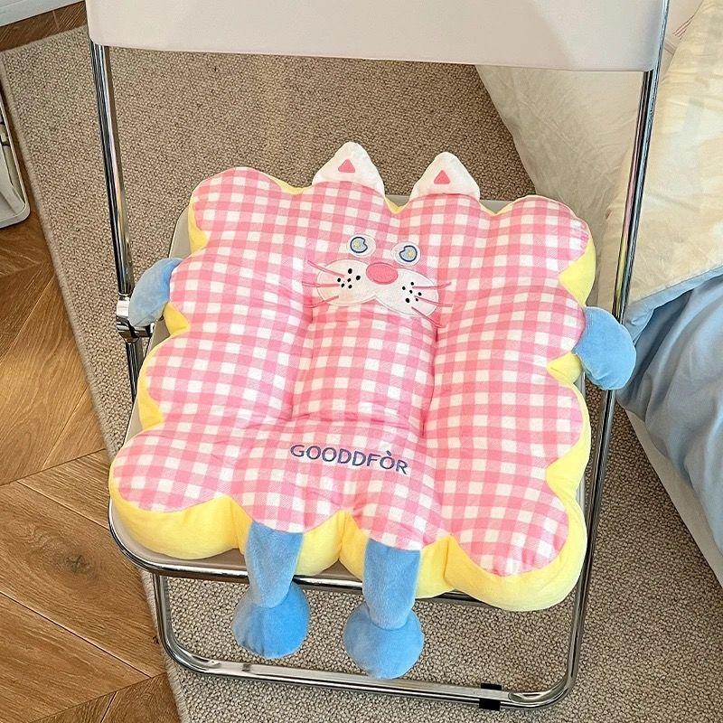 Cartoon Square Cotton Cushion, Reliable and Dual-use for Sitting, Comfortable and Stress Relieving Home Decoration, Seat Cushion