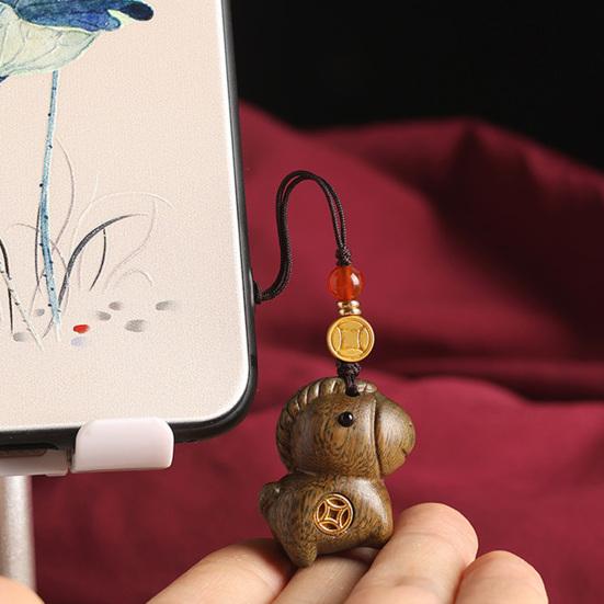 Keychain Pendant Wooden Horse Charm Key Chain Car Key Bag Keychain Decorative Handcrafted Wood Keyring