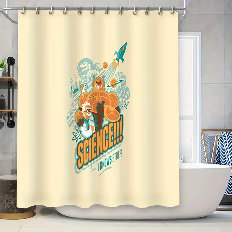 

Galaxy Space Alien Shower Curtain Funny Sci-Fi Universe Bathroom Decor Modern Abstract Home Decor Room Divider Backdrop W60H190(CM)-1 Pcs
