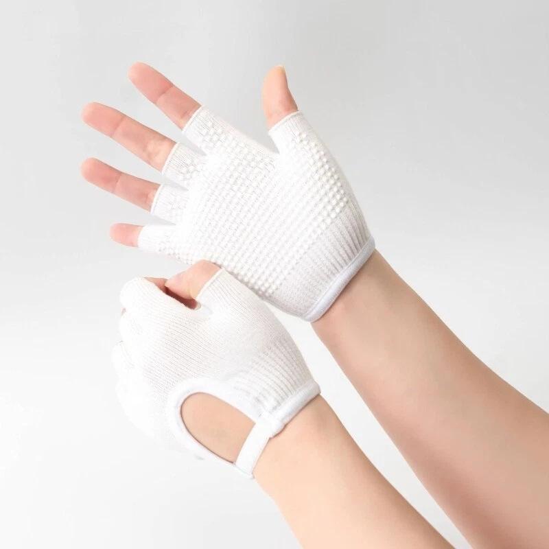 Professionelle Damen Yoga Pilates Fitness Handschuhe Handgriffe Rutschfest Baumwolle Warm Schweißfest für Fitnessstudio Übung Training