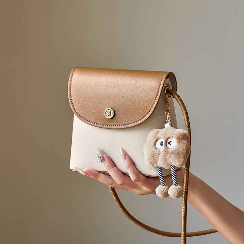 Mrs. Qiao Handbag Women's 2025 New Autumn Winter Bucket Bag Women's Single Shoulder Crossbody Bag This Year's Trend Genuine Leather Women's Bag