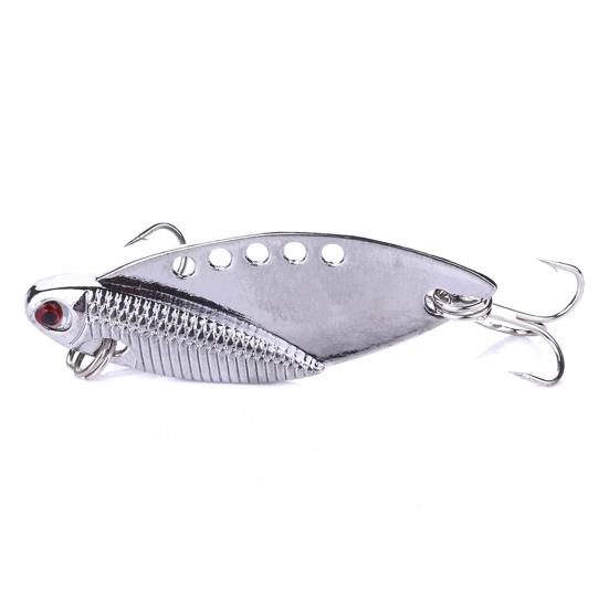 5Pcs 5.5CM/11G VIB Fishing Lure Sharp Hook Realistic 3D Eyes Seawater Freshwater Artificial Metal Hard Bait Outdoor Fishing Accessories