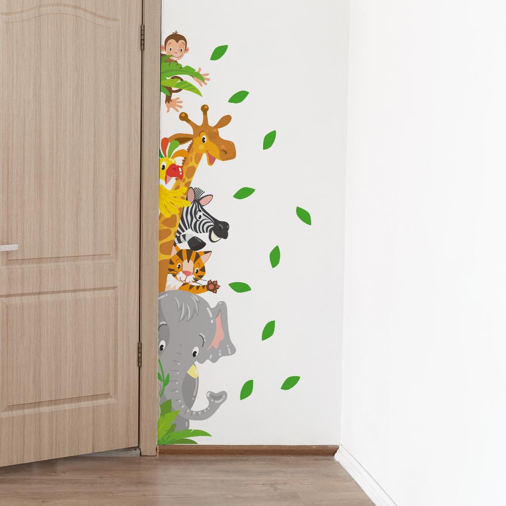 Kleine Tiere Grüne Blätter Wandaufkleber Kinderzimmer Wohnzimmer Wanddekoration Selbstklebend Heimdekoration