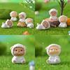Adorable Resin Sheep Figurine Cute Garden Diy Decoration Cartoon Style