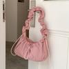 Fold Shoulder Bag Vintage Casual Designer Underarm Crossbody Bag Simple Fashion Women Pleated Nylon Fabric Shoulder Bags