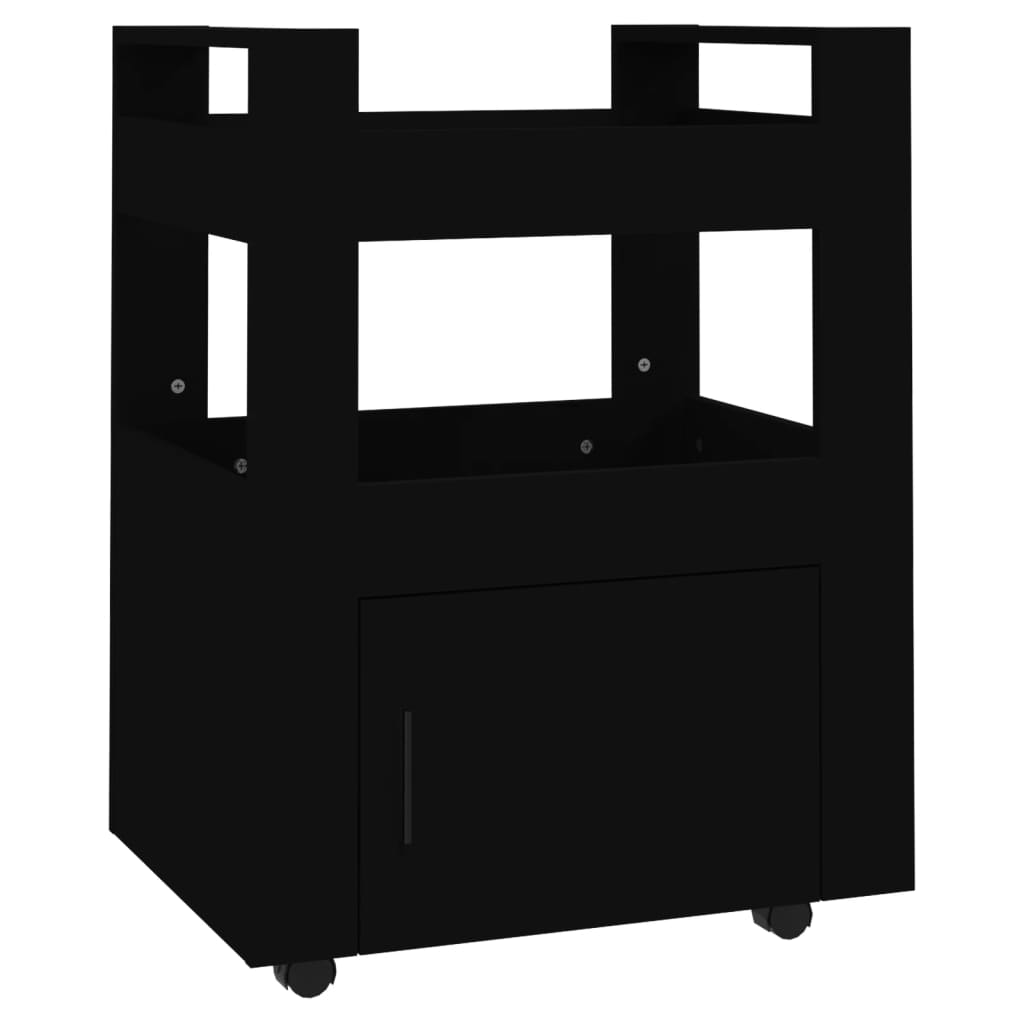 Kitchen Trolley Black 60 X 45 X 80 Cm Engineered Wood