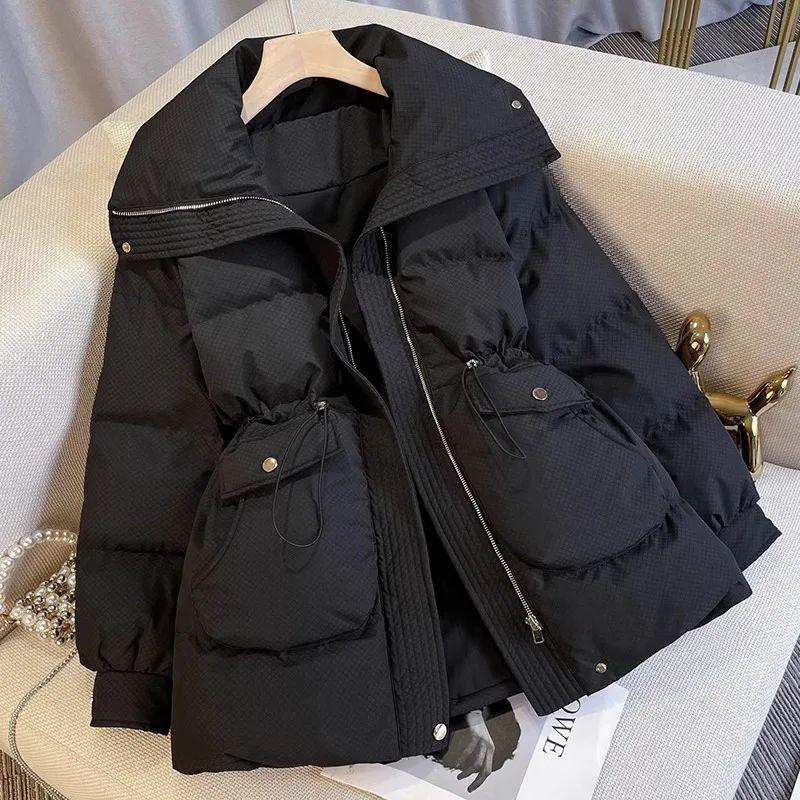 Winter Short Stand Collar Thicken Bread Jacket Puffer Ottwear Women's Jacket Drawstring Cotton-padded Clothes Down Coat Parkas