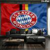 FC Bayern Munchen Custom Name Wall Tapestry Aesthetic Wall Hanging Printed Fabric Blanket Decorative Tapestries for Bedroom Living Room Home Decor