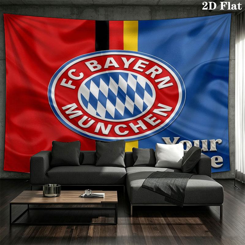 FC Bayern Munchen Custom Name Wall Tapestry Aesthetic Wall Hanging Printed Fabric Blanket Decorative Tapestries for Bedroom Living Room Home Decor