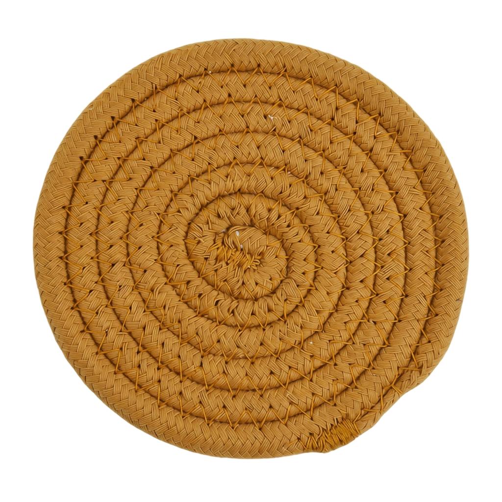 Cotton Rope Woven Placemat - Heat Trivet for Hot Dishes, 7 Inch Round