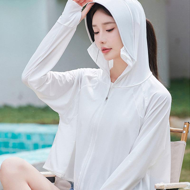 Women's Ice Silk Hooded Sun Protection Shawl - Black, Large Brim, Cool, Thin Vinyl Cape for Summer