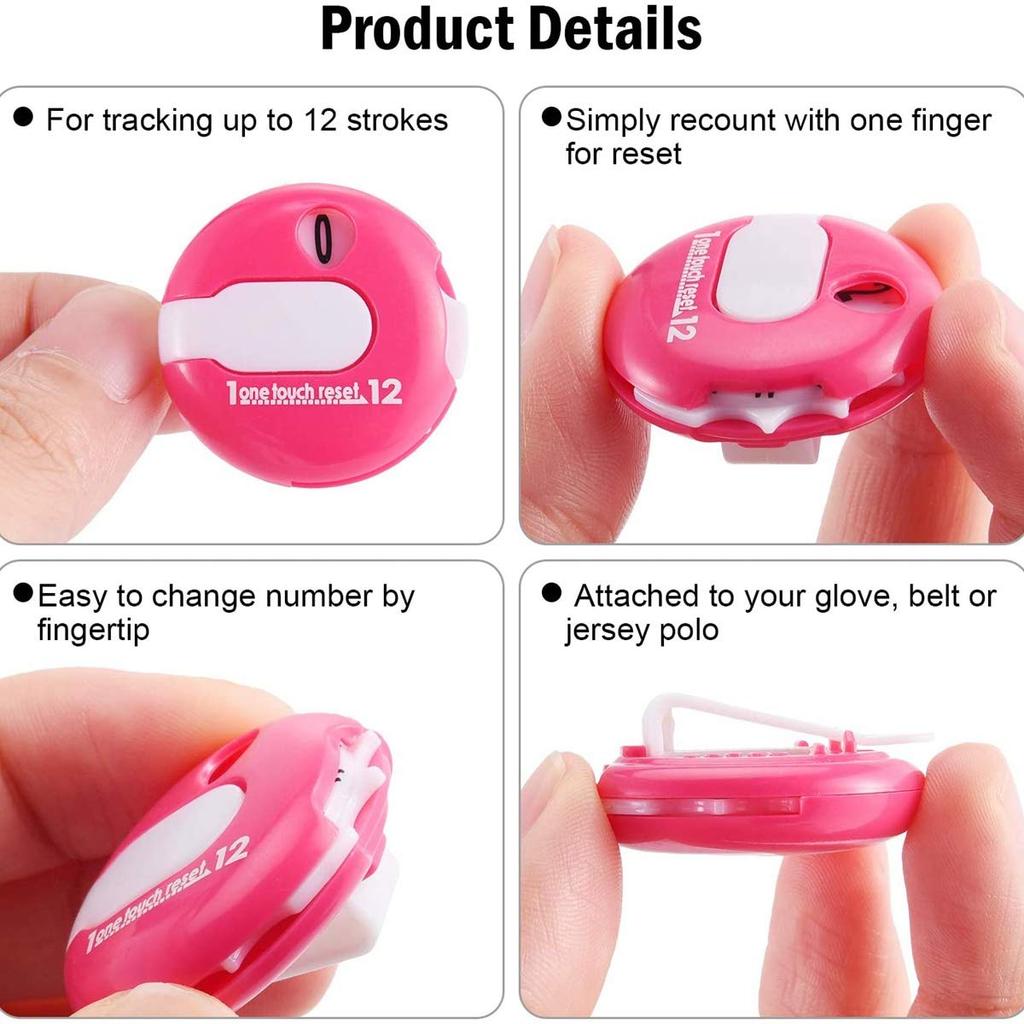 HCSKOSS 3Pcs Mini Golf Score Counter Golf Stroke Counter, One